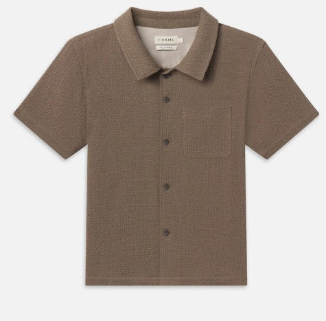 Open Weave SS Shirt - Warm Grey ms26wsh017