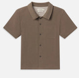 Open Weave SS Shirt - Warm Grey ms26wsh017