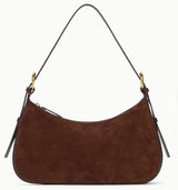 Staud - Pine Shoulder Bag - Suede - Mahogany