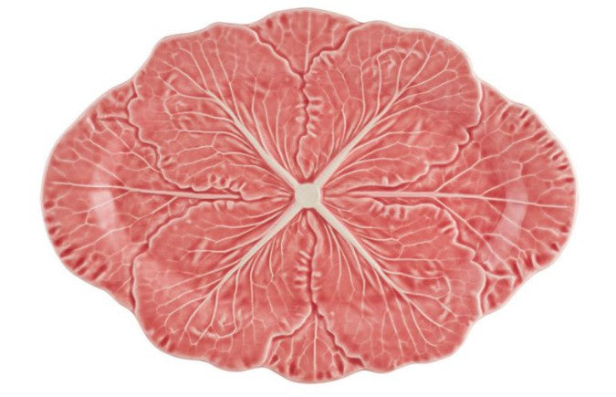 CABBAGE-Pink Small oval Platter 15
