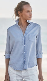 Frank & Eileen - EILEEN - Relaxed Button-Up - Pool Water Blue