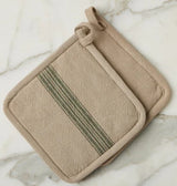 Vintage Spruce Green Stripe, Set of 2
