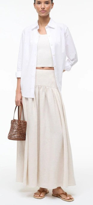 STAUD - PROCIDA LINEN SKIRT - NATURAL