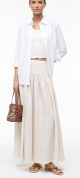 STAUD - PROCIDA LINEN SKIRT - NATURAL