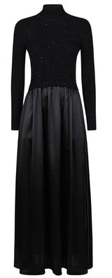 Purotatto Dress Blk/Wool/Silk