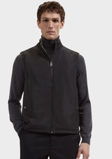 Bugatchi - Reversible Micro Stripe Zip Knit Vest - Black