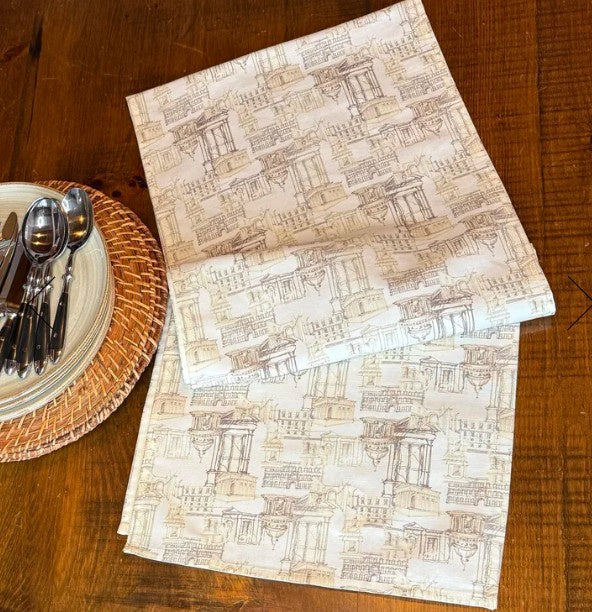 Ramsay Gourd - Roman Holiday Table Runner in Sepia