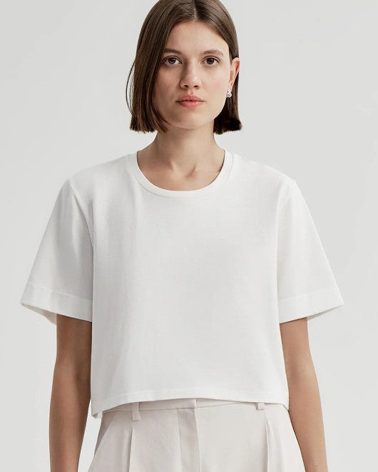 A.L.C - Kali Relaxed Crop Tee - White