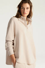 Momoni - Lilac Blouse in  Modal Jersey - Sand