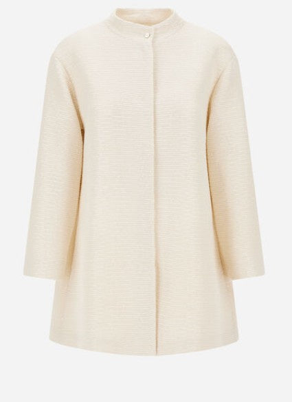HERNO - COAT IN VEILED SEQUINS - Ivory