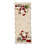santa with tree lights beaded table runner