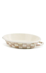 mocha check medium oval gratin dish