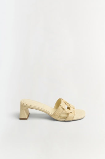 SIMKHAI - MONOGRAM RAFFIA BLOCK HEEL