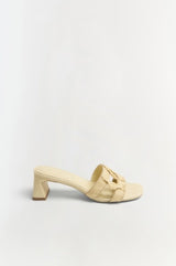 SIMKHAI - MONOGRAM RAFFIA BLOCK HEEL