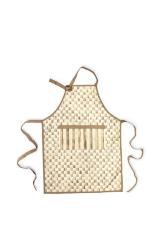 mocha check apron