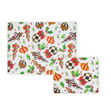 deck the halls glass cutting board, set of 2