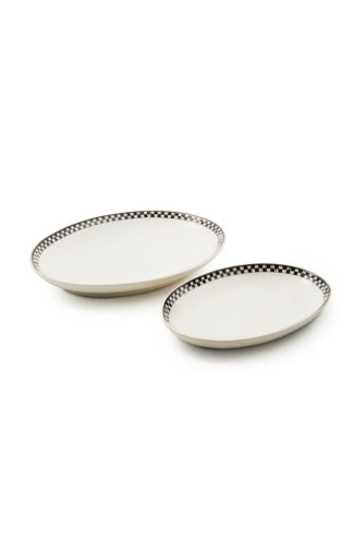 courtly check everyday oval platters, set of 2