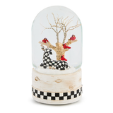 farmhouse deer snow globe