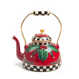holiday kettle glass ornament