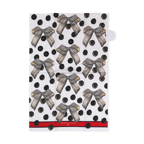 pretty as a bow printed dish towel