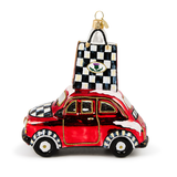 christmas shopping car glass ornament