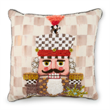 MacKenzie-Childs - mocha check nutcracker throw pillow