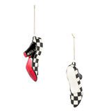 courtly high heel's glass ornaments, set of 2