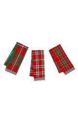 festive woven dish towels, set of 3