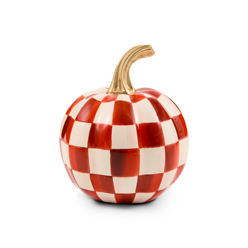 MacKenzie-Childs - paprika check mini pumpkin