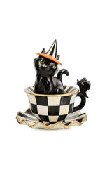 courtly check teacup cat decor