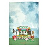 hot cocoa food truck dish towel