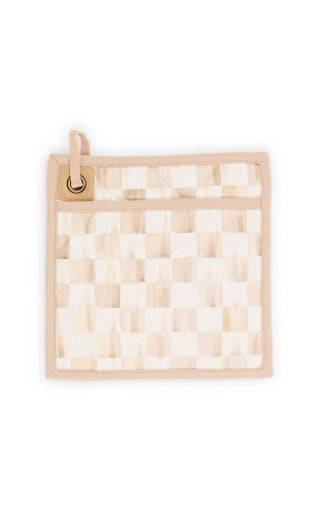 mocha check potholder