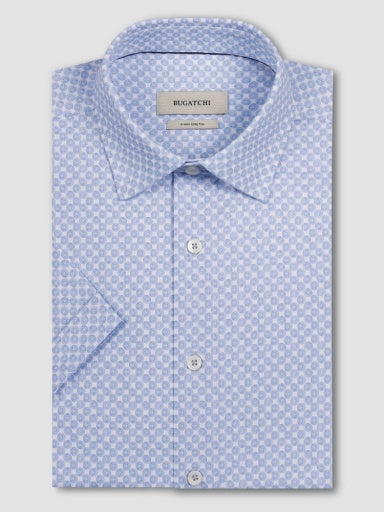 Miles OoohCotton® Geometric Short-Sleeve Shirt - Classic Blue