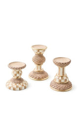 mocha pillar candle holders, set of 3