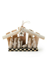 farmhouse holiday wood nativity set