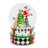 santa & rudolph snow globe