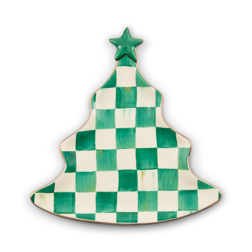 emerald check tree trinket tray