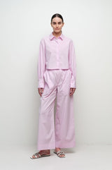 Simkhai - RENATA CROPPED BUTTON DOWN SHIRT - Tulip