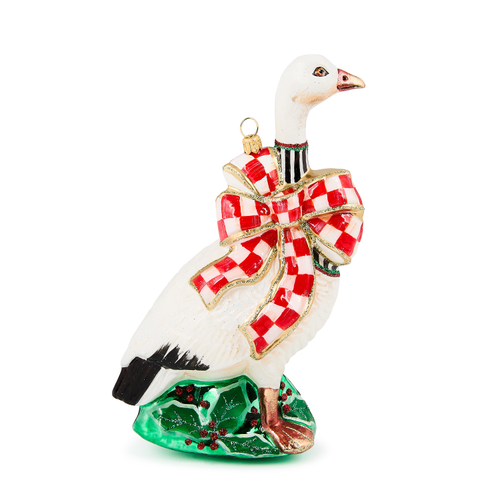 check it out goose glass ornament