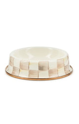 mocha check cat dish