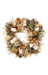mocha check harvest 25" wreath