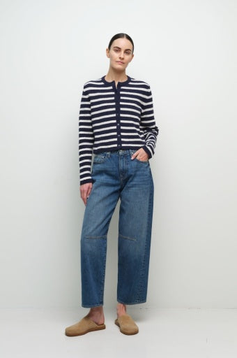 Simkhai - HARLAND KNIT CREWNECK CARDIGAN - Midnight Stripe