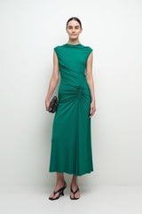 Simkhai - ACACIA DRAPED JERSEY MIDI DRESS - Kelly Green