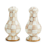 MacKenzie-Childs - mocha check large salt & pepper shakers