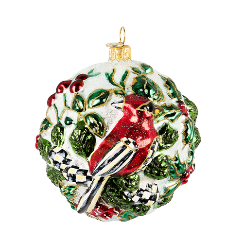 cardinal ball glass ornament