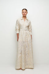 Simkhai - COURTNEY L/S BELTED GOWN - Ivory