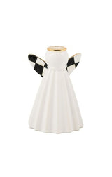courtly noel short ceramic angel candle holder