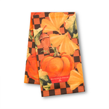 MacKenzie-Childs - checked pumpkin harvest printed dish towel