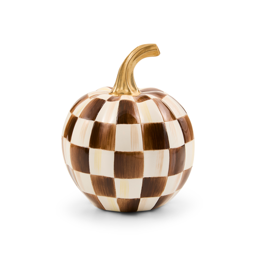 MacKenzie-Childs - chocolate check mini pumpkin