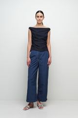 Simkhai - MAISEL COTTON DRAPED TOP - Midnight